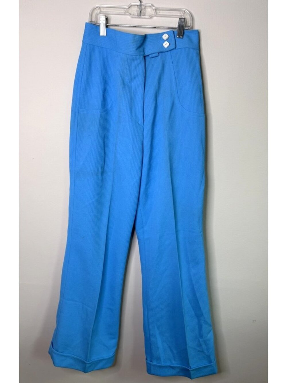 Deadstock Vintage 70s Pants High Rise Wide Leg Cuffed Disco Hippy